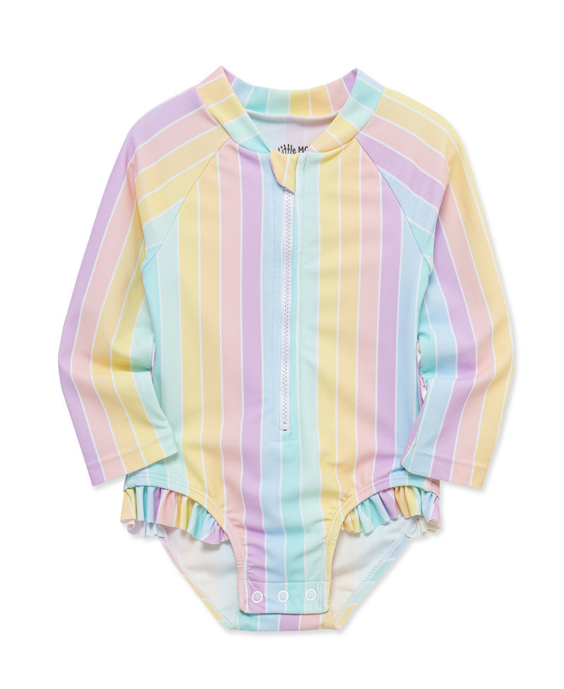 LITTLE ME NIÑA VESTIDO DE BAÑO STRIPE MULTI