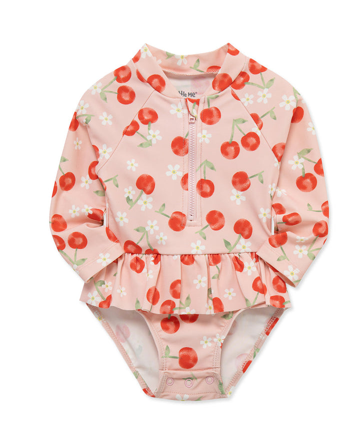LITTLE ME NIÑA VESTIDO DE BAÑO CHERRY PINK