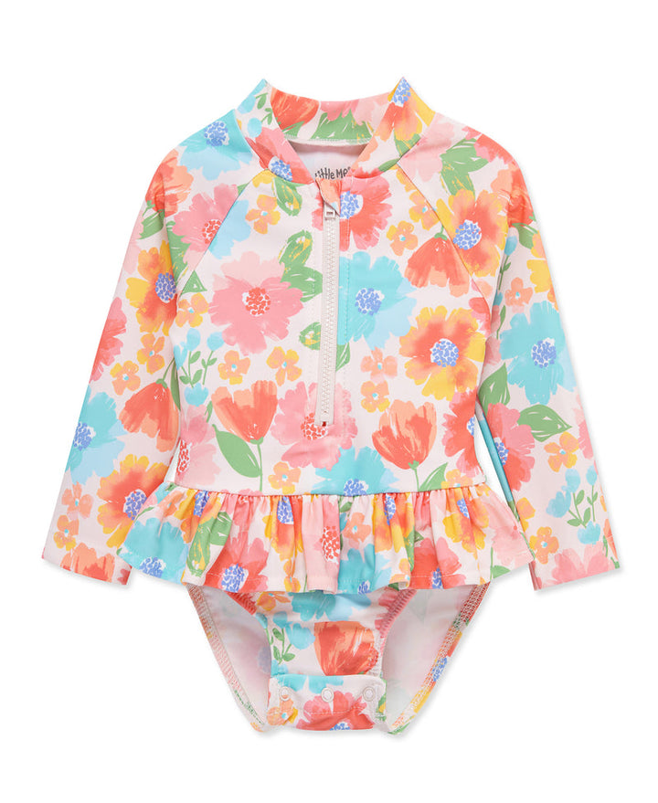 LITTLE ME NIÑA VESTIDO DE BAÑO MULTI FLORAL PINK