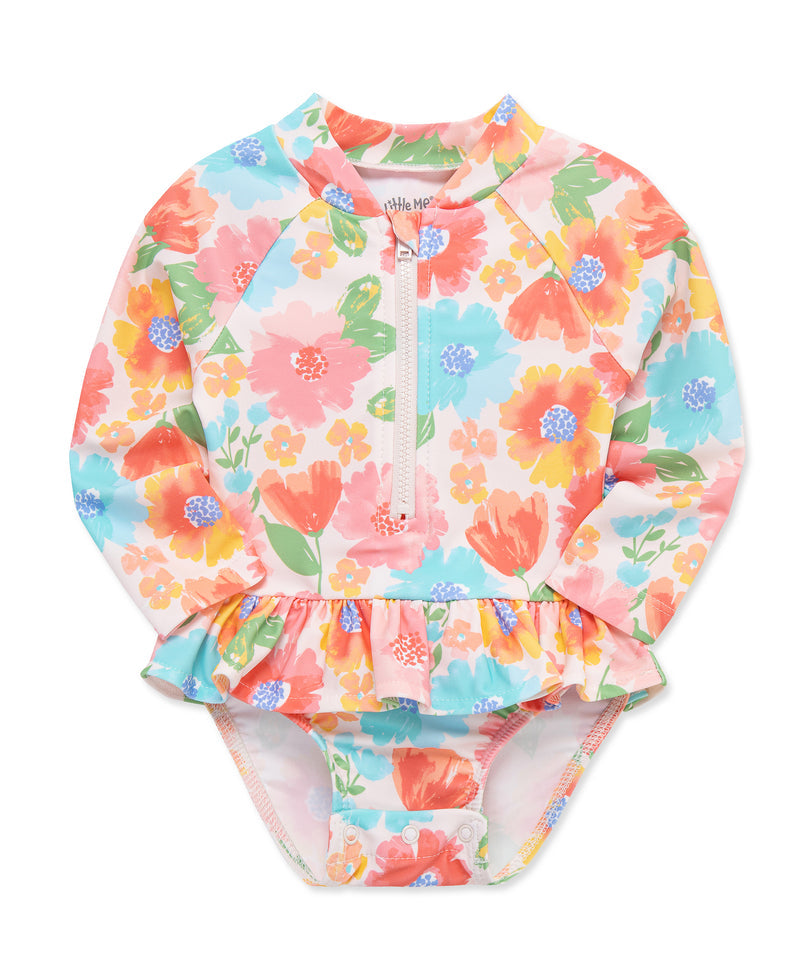 LITTLE ME NIÑA VESTIDO DE BAÑO MULTI FLORAL PINK