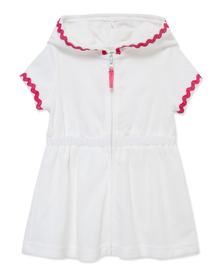 LITTLE ME NIÑA BATA TOALLA ZIP WHITE