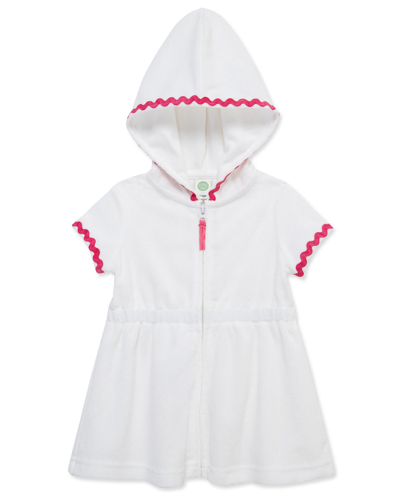 LITTLE ME NIÑA BATA TOALLA ZIP WHITE