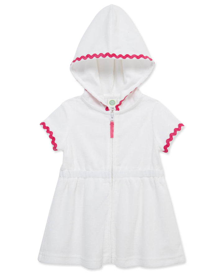 LITTLE ME NIÑA BATA TOALLA ZIP WHITE
