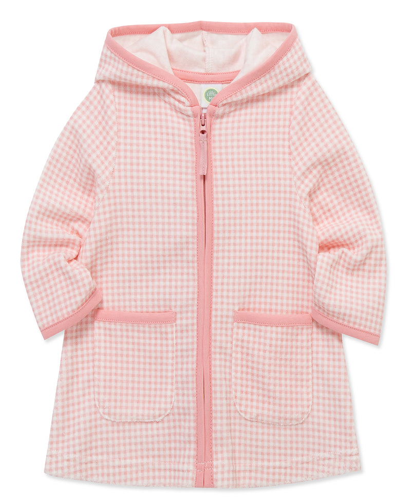 LITTLE ME NIÑA BATA TOALLA GINGHAM M/L PINK