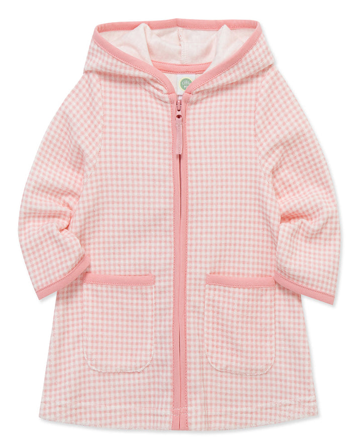 LITTLE ME NIÑA BATA TOALLA GINGHAM M/L PINK