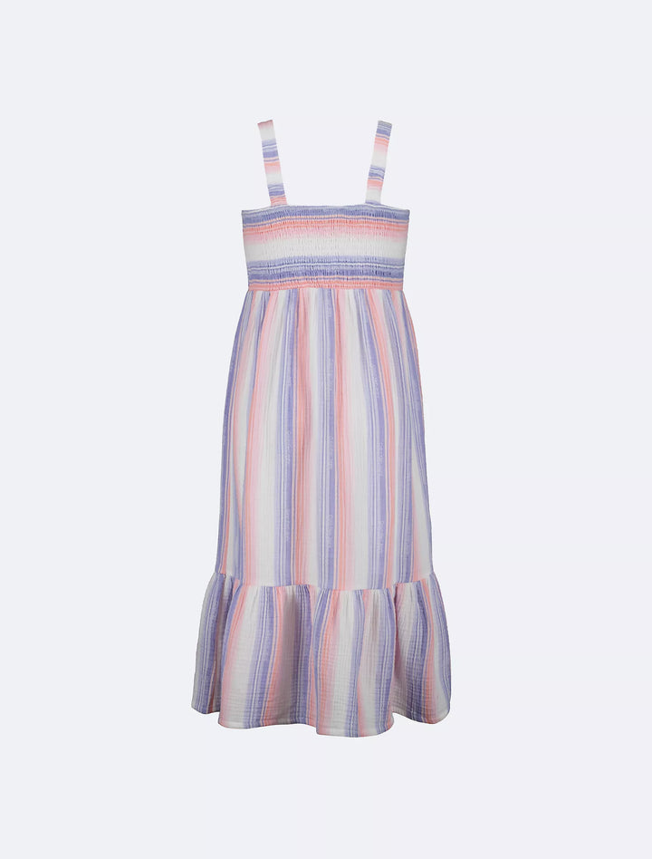 CALVIN KLEIN NIÑA VESTIDO PRINTED STRIPE SUN WHITE