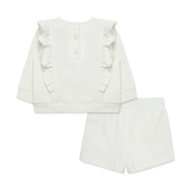 LITTLE ME NIÑA CONJ. DE SHORT ACTIVE GARDEN IVORY