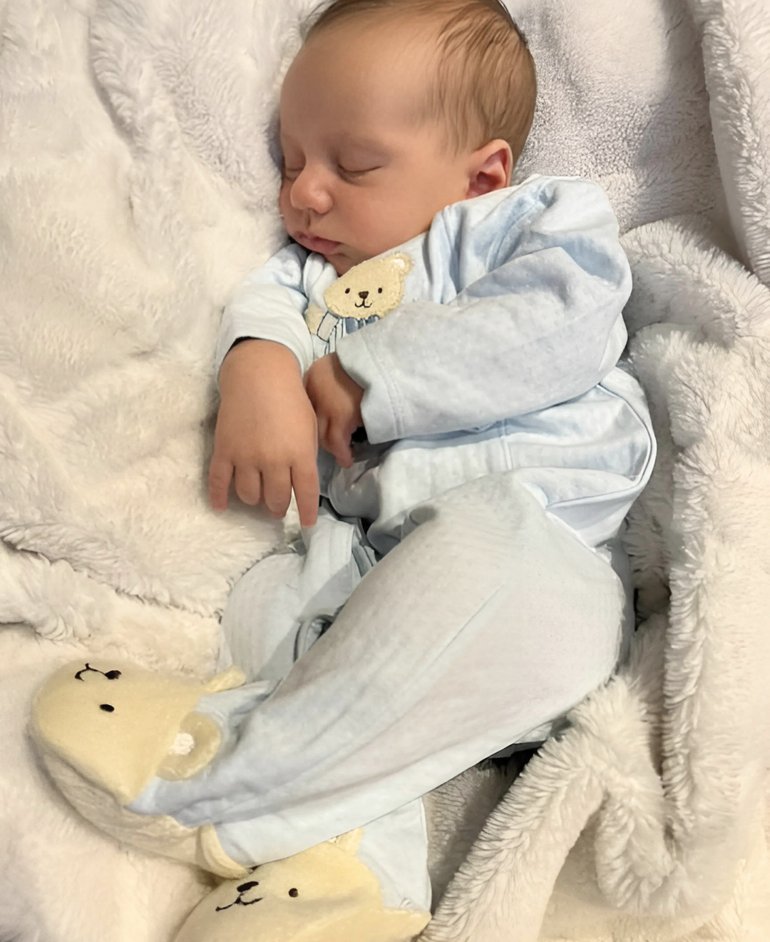 LITTLE ME BEBE NIÑO PIJAMA CUTE BEAR LIGHT BLUE