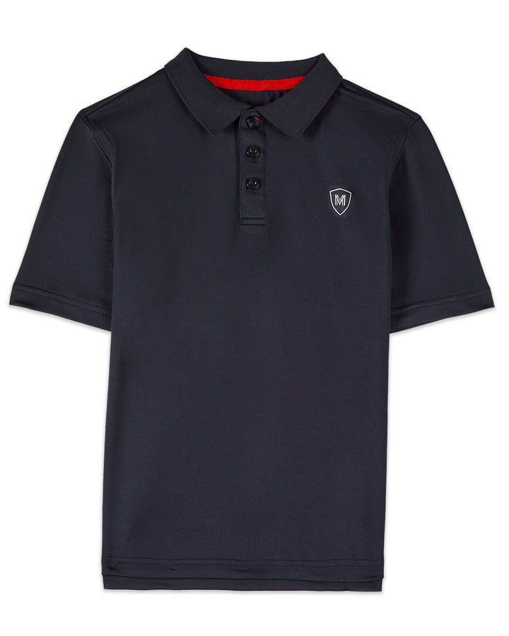 MEMOI NIÑO POLO SHORT SLEEVE MIDNIGHT NAVY