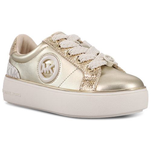 MICHAEL KORS NIÑA ZAPATILLA JORDANA FINN PALE GOLD CRACKLED METALLIC/VANILLA MONOGRAM
