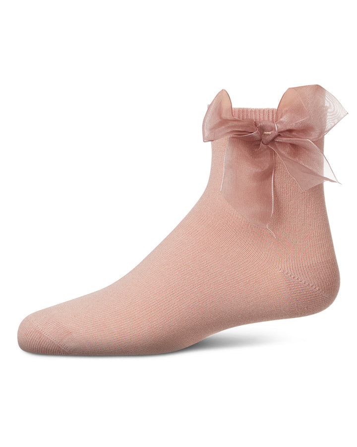 MEMOI NIÑA MEDIAS TULLE BOW ANKLET BLUSH