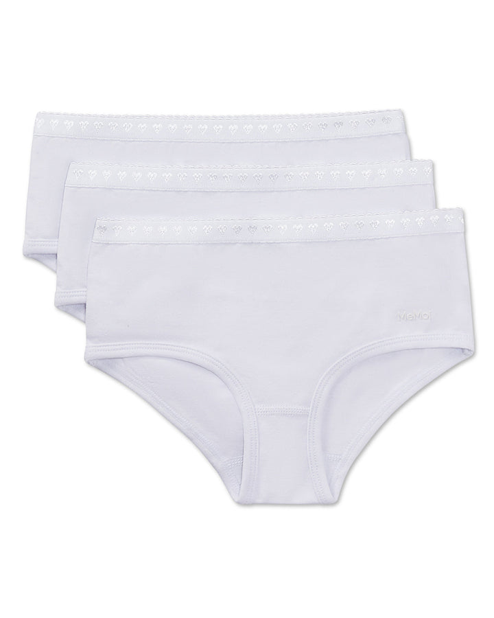 MEMOI NIÑA PANTY SOLID 3 PAIR WHITE