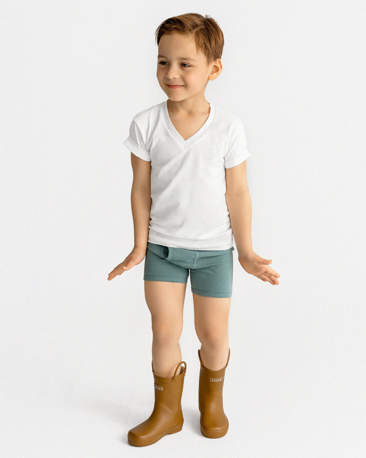 MEMOI NIÑO BOXER STRIPES 3 PAIR GREEN MULTI