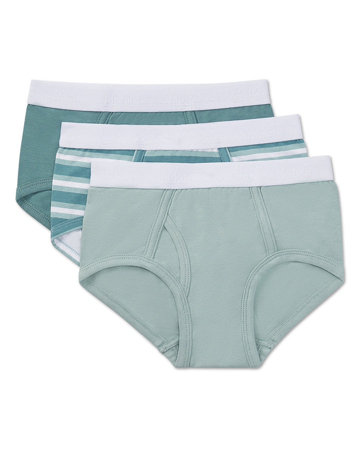 MEMOI NIÑO CALZONCILLOS STRIPES 3 PAIR GREEN MULTI