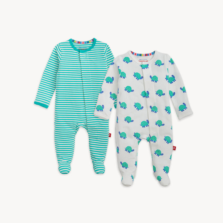 MAGNETIC ME BEBE NIÑO PIJAMA 2 PACK MULTI TURTLE GREEN