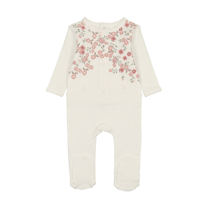 MANIERE BEBE NIÑA PIJAMA ASSYMETRICAL FLORAL IVORY