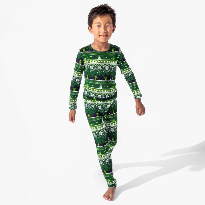 BELLABU BEAR NIÑO PIJAMA MINECRAFT CREEPER HOLIDAY BAMBOO