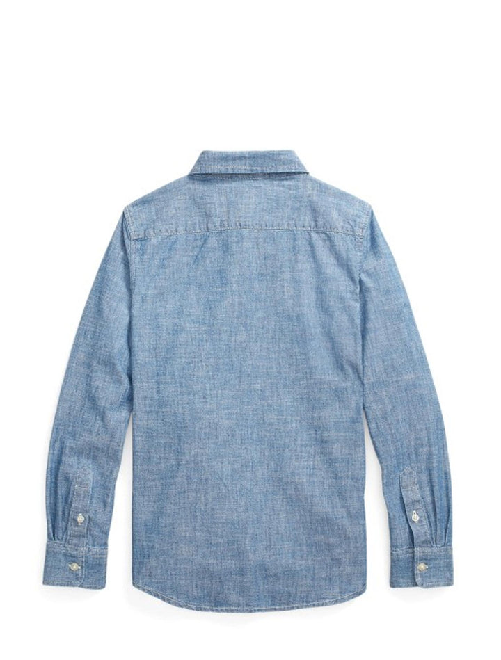 RALPH LAUREN NIÑA CAMISA MEDIUM BLUE WASH