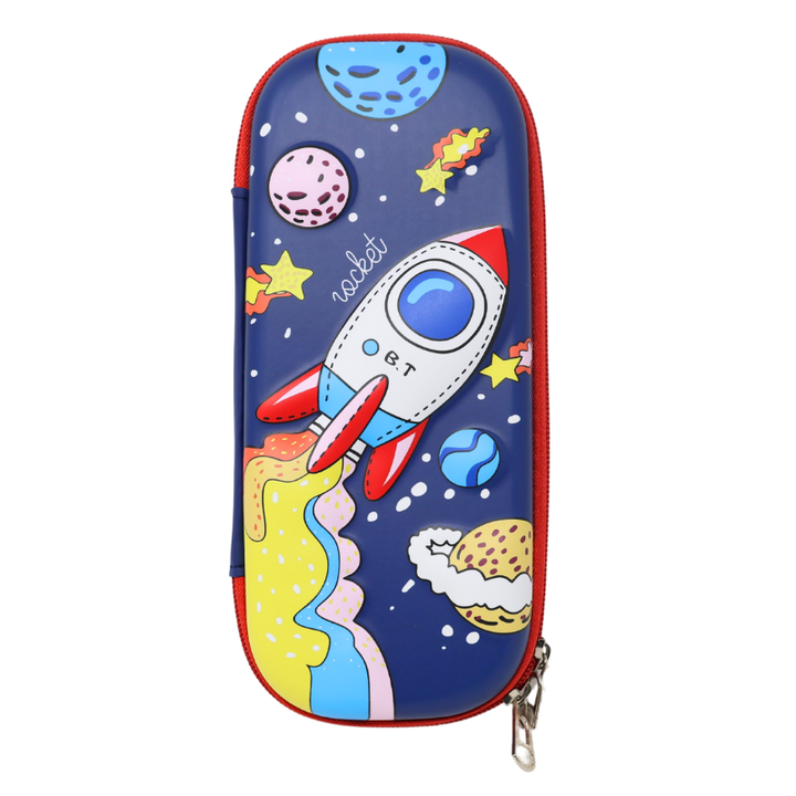 Wolfy Cartuchera Pencil Case Space Rocket Azul Marino