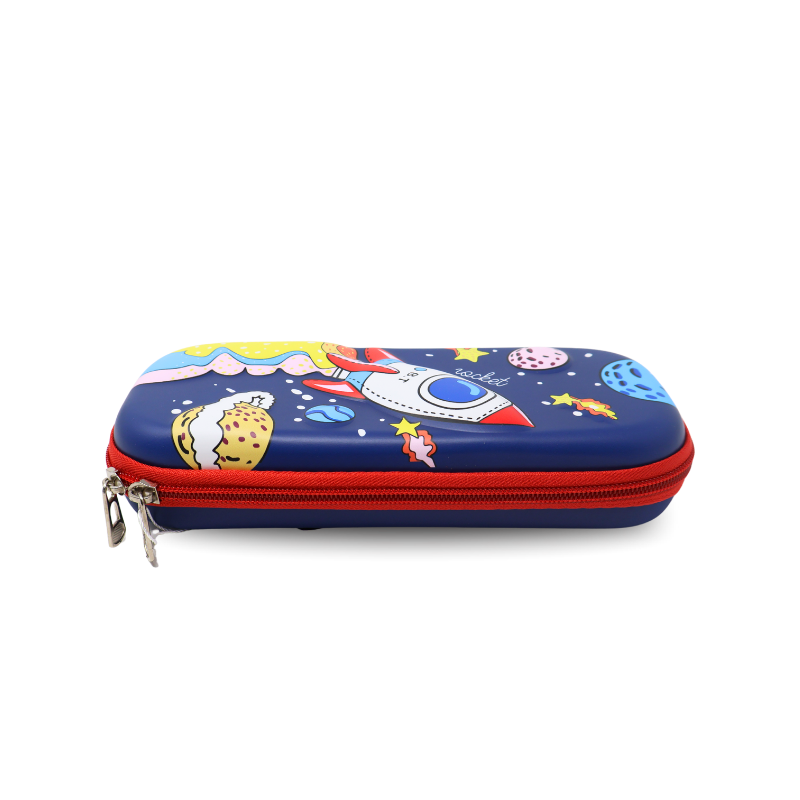 Wolfy Cartuchera Pencil Case Space Rocket Azul Marino