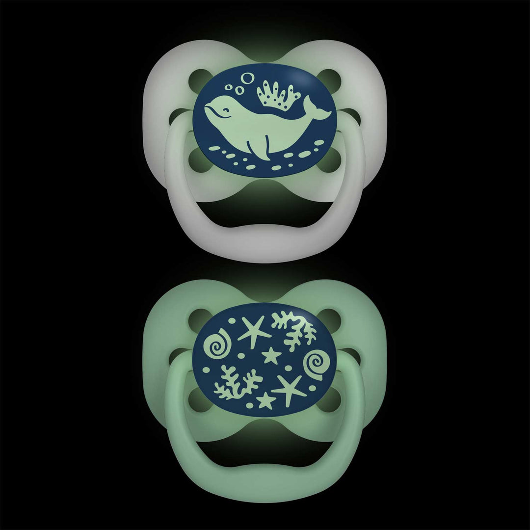 DR. BROWN CHUPETES BRILLAN EN LA OSCURIDAD 2UNIDADES AZUL