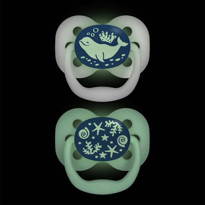 DR. BROWN CHUPETES BRILLAN EN LA OSCURIDAD 2UNIDADES AZUL