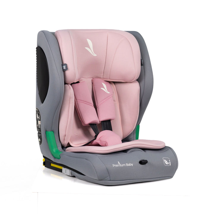 PREMIUM BABY SILLA DE CARRO PARA BEBE AURA ISOFIX GRIS/ROSADO