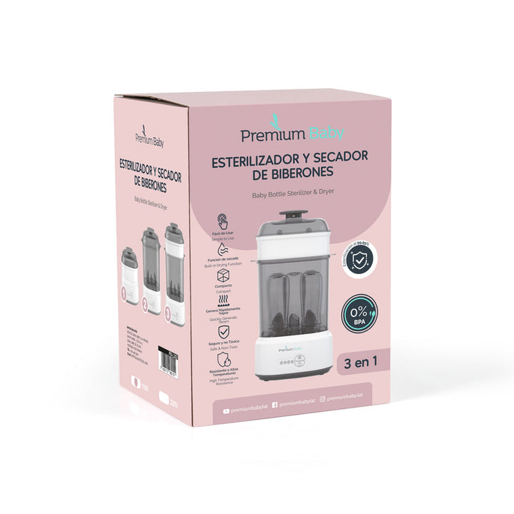 Premium Baby Esterilizador Electrico a Vapor 3 en 1 de Biberones