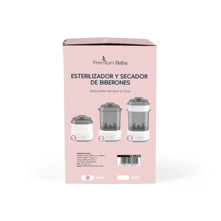 Premium Baby Esterilizador Electrico a Vapor 3 en 1 de Biberones