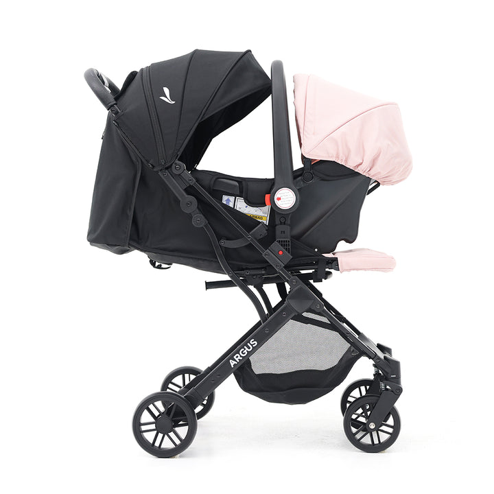 PREMIUM BABY COCHE TRAVEL SYSTEM COMPACTO PARA BEBE ARGUS ROSADO