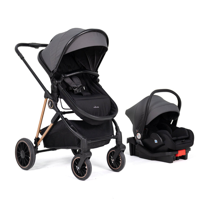 PREMIUM BABY COCHE TRAVEL SYSTEM ANA-TS GRIS & BLACK