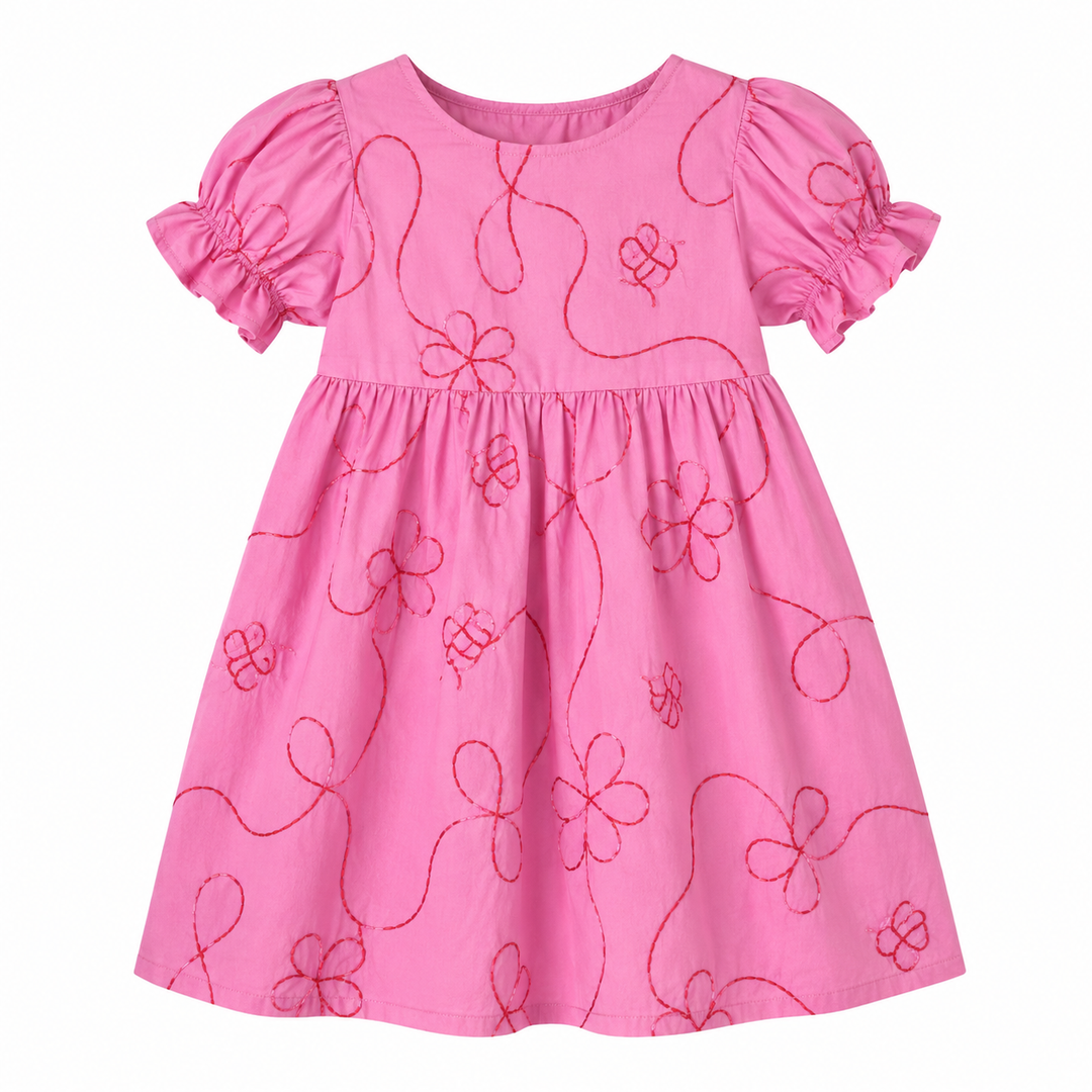Piglo Vestido Ruffle Jardín Rosado para Niña