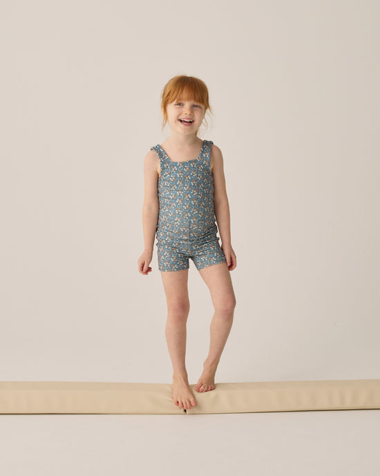 RYLEE & CRU NIÑA OVEROL MALIBU BLUE FLORAL OCEAN