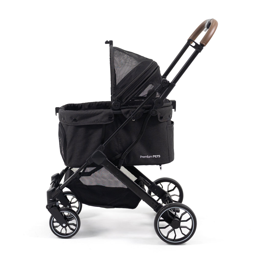 PREMIUM BABY COCHE PARA MASCOTAS MAX CON ASIENTO REMOVIBLE BLACK