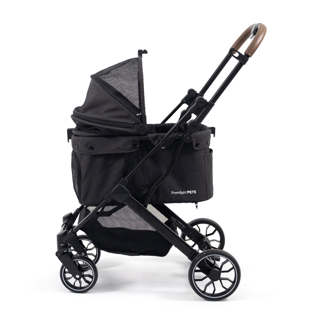 PREMIUM BABY COCHE PARA MASCOTAS MAX CON ASIENTO REMOVIBLE BLACK