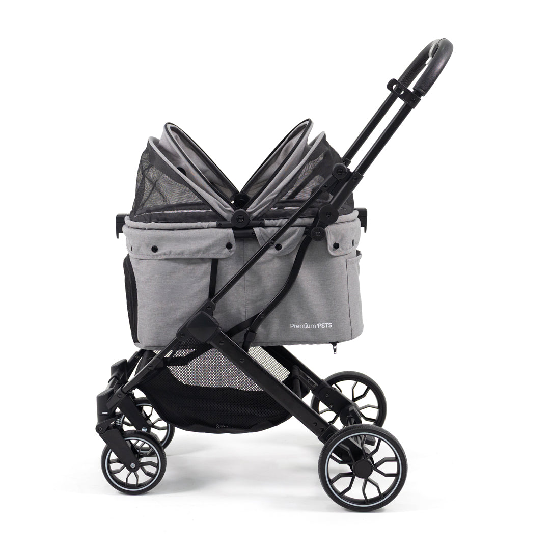 PREMIUM BABY COCHE PARA MASCOTAS MAX CON ASIENTO REMOVIBLE GREY