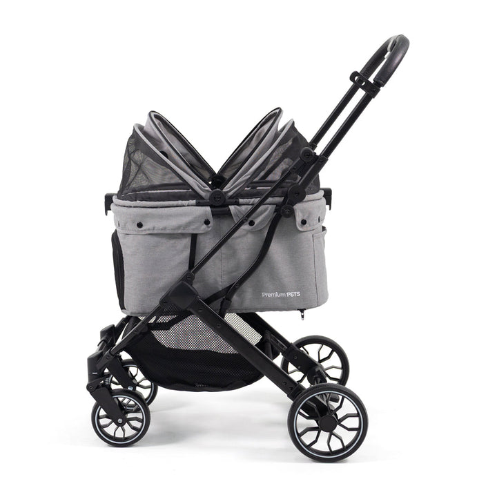 PREMIUM BABY COCHE PARA MASCOTAS MAX CON ASIENTO REMOVIBLE GREY
