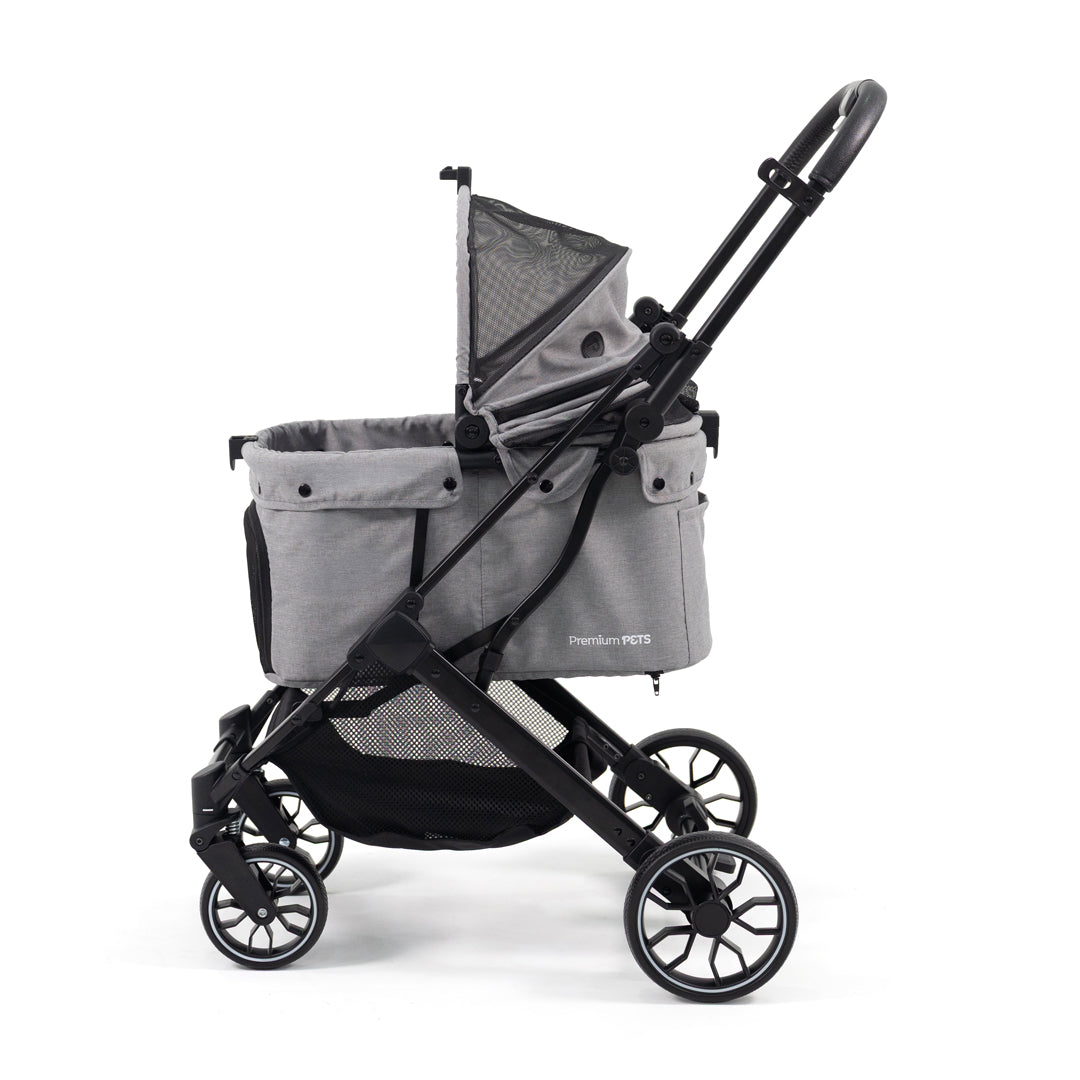 PREMIUM BABY COCHE PARA MASCOTAS MAX CON ASIENTO REMOVIBLE GREY