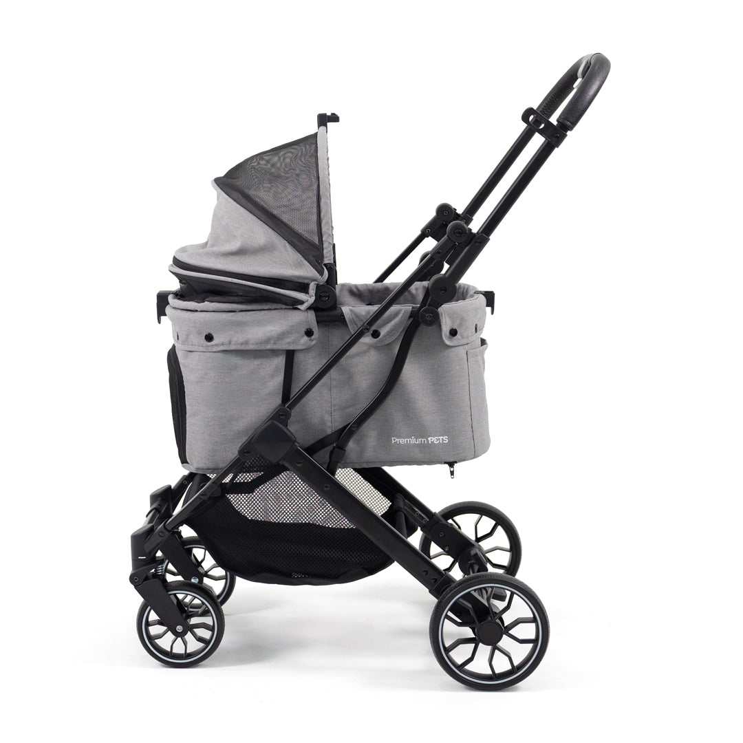 PREMIUM BABY COCHE PARA MASCOTAS MAX CON ASIENTO REMOVIBLE GREY