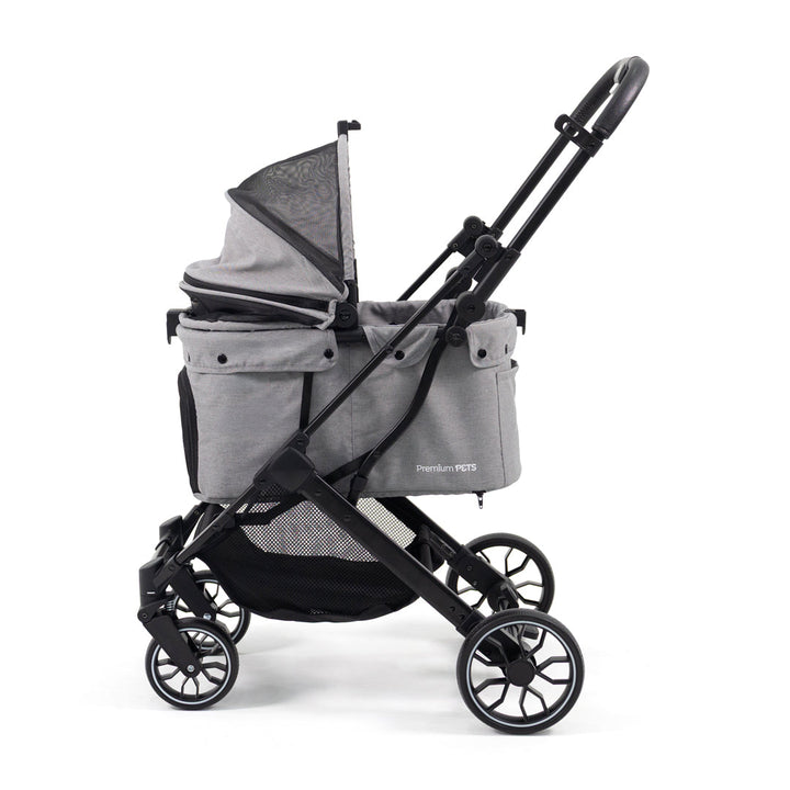 PREMIUM BABY COCHE PARA MASCOTAS MAX CON ASIENTO REMOVIBLE GREY