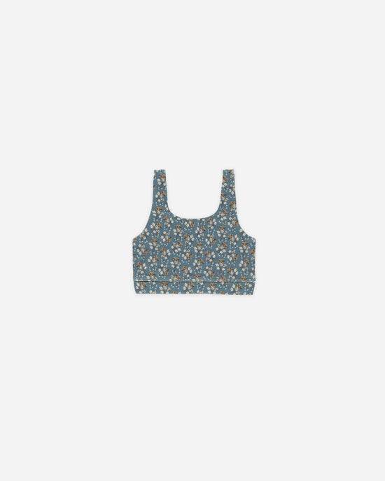 RYLEE & CRU NIÑA TOP SWIFT SPORT BLUE FLORAL OCEAN