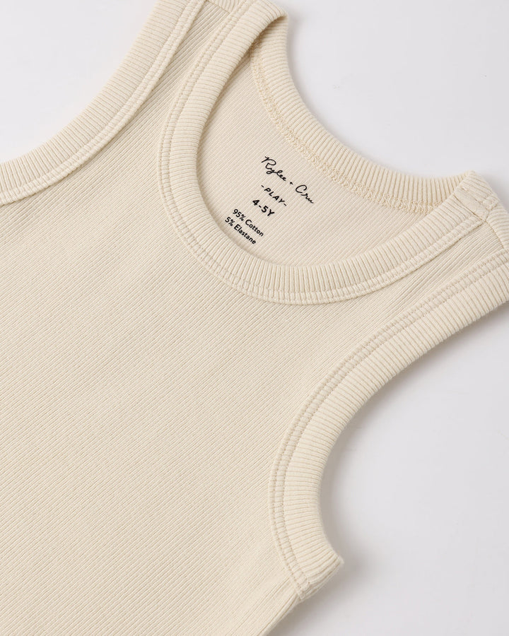 RYLEE & CRU NIÑA TSHIRT RIBBED HEATHERED SHELL BLUSH