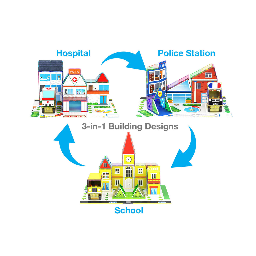 PICASSO TILES SET DE 150 PIEZAS 3 TEMAS EN 1 - BLOQUES MAGNÉTICOS