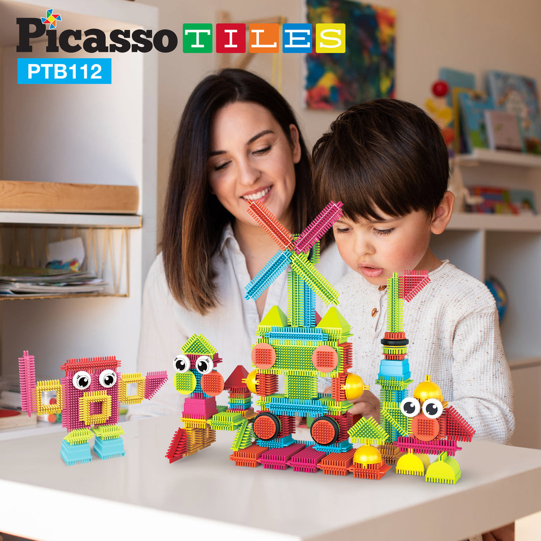PICASSO TILES HEDGEHOG BUILDING BLOCKS BUILDING SET DE 112 PIEZAS - BRISTLE BLOCK SET