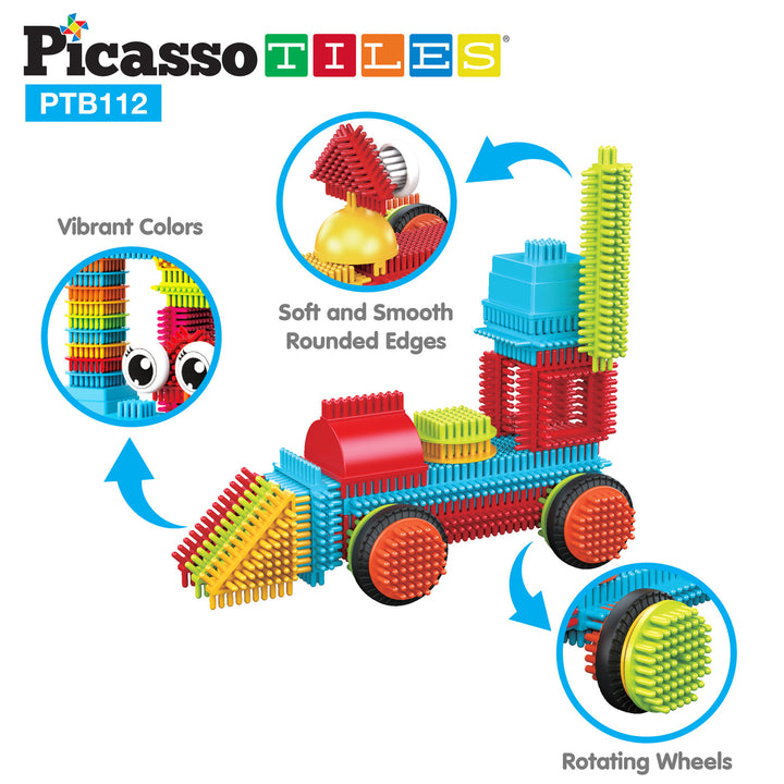 PICASSO TILES HEDGEHOG BUILDING BLOCKS BUILDING SET DE 112 PIEZAS - BRISTLE BLOCK SET