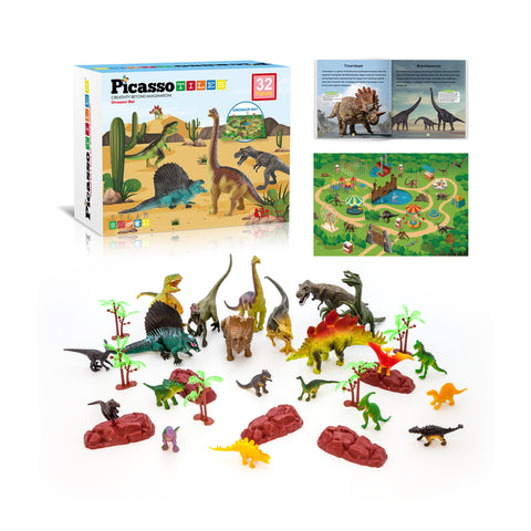 PICASSO TILES SET DE 32 DINOSAURIOS CON MAT