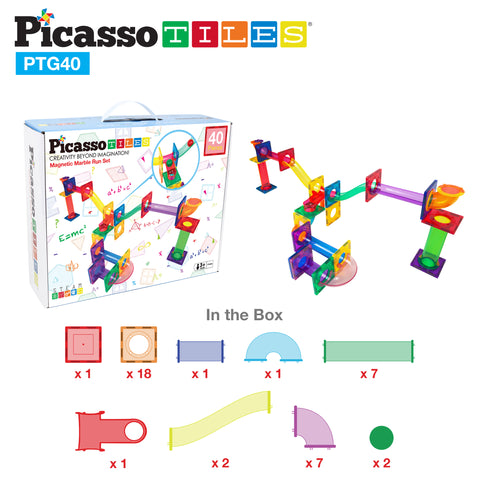 PICASSO TILES MARBLE RUN - BLOQUES MAGNÉTICOS 40 PIEZAS