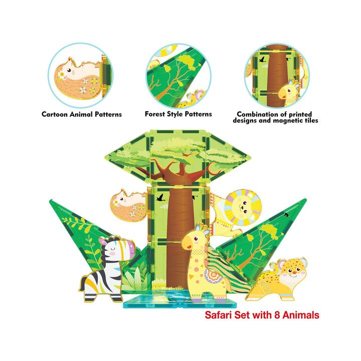 PICASSO TILES SAFARI EXPLORER MAGNETIC TILE BUILDING BLOCKS PLAYSET