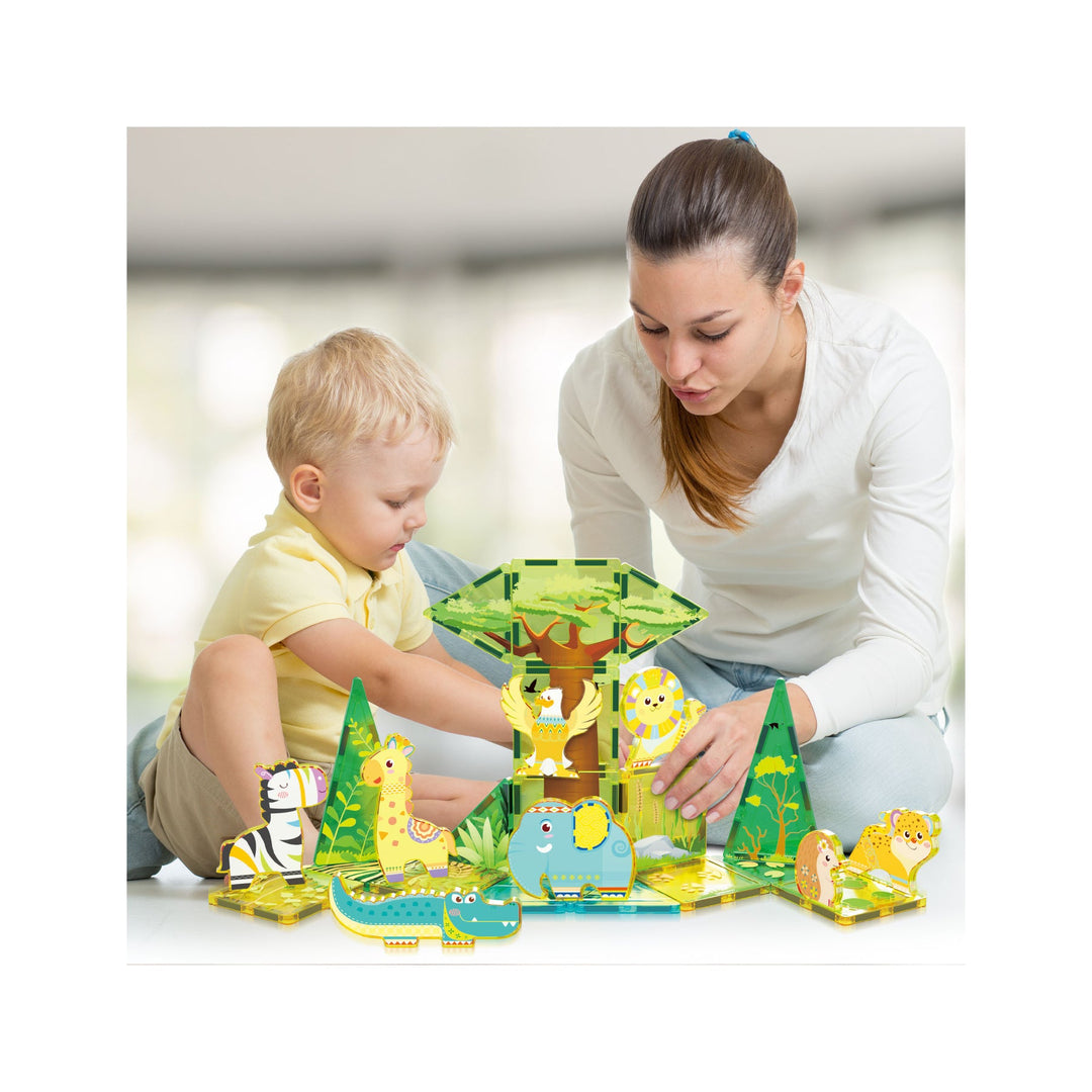 PICASSO TILES SAFARI EXPLORER MAGNETIC TILE BUILDING BLOCKS PLAYSET