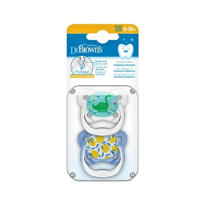 DR. BROWN CHUPETES PREVENT BUTTERFLY SHIELD 2 UNIDADES AZUL